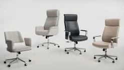 Realspace® Modern Comfort Modee Vegan Leather High-Back Executive Office Chair, Sand/Chrome, BIFMA Compliant