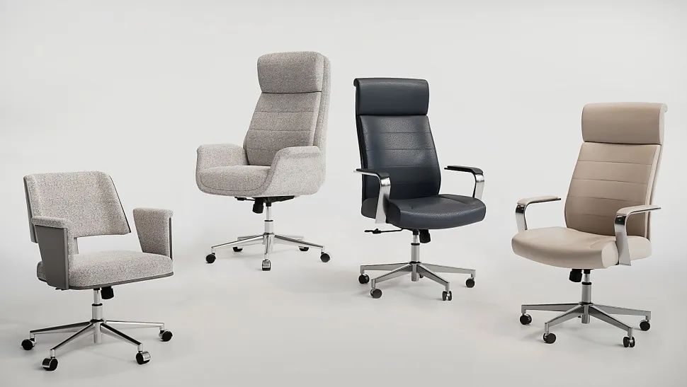 Realspace® Modern Comfort Picali Bouclé Fabric/Vegan Leather Low-Back Task Office Chair, White Stone/Gray/Brushed Nickel, BIFMA Compliant