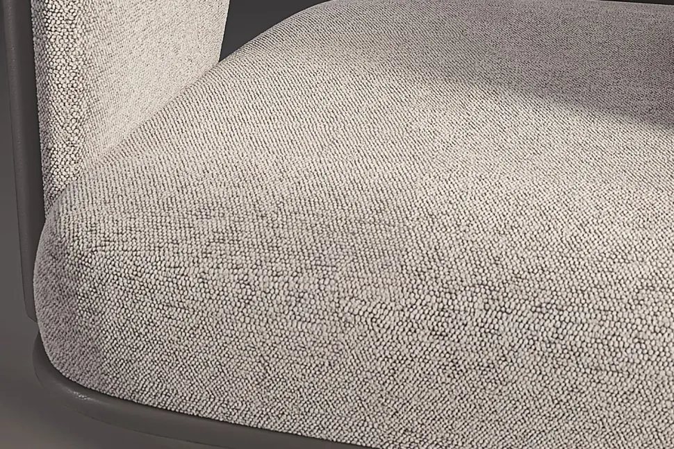 Realspace® Modern Comfort Picali Bouclé Fabric/Vegan Leather Low-Back Task Office Chair, White Stone/Gray/Brushed Nickel, BIFMA Compliant