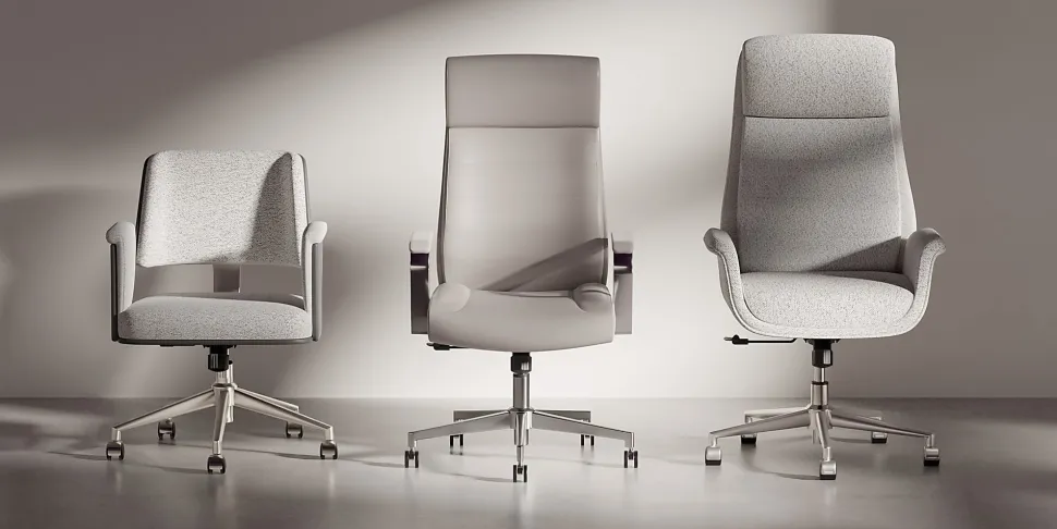 Realspace® Modern Comfort Picali Bouclé Fabric/Vegan Leather Low-Back Task Office Chair, White Stone/Gray/Brushed Nickel, BIFMA Compliant