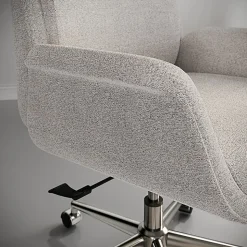 Realspace® Modern Comfort Pizana Bouclé Fabric High-Back Executive Office Chair, Light Sand/Brushed Nickel, BIFMA Compliant