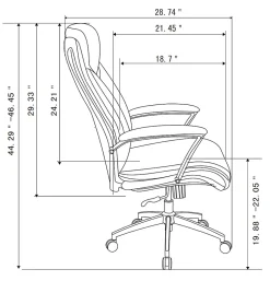 Realspace® Modern Comfort Verismo Bonded Leather High-Back Executive Office Chair, Black/Chrome, BIFMA Compliant