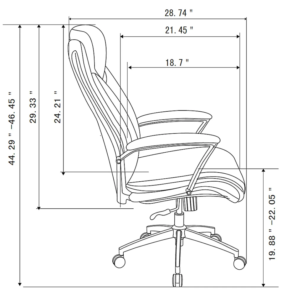 Realspace® Modern Comfort Verismo Bonded Leather High-Back Executive Office Chair, Black/Chrome, BIFMA Compliant