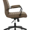 Realspace® Modern Comfort Winsley Bonded Leather Mid-Back Manager Office Chair, Brown/Black, BIFMA Compliant