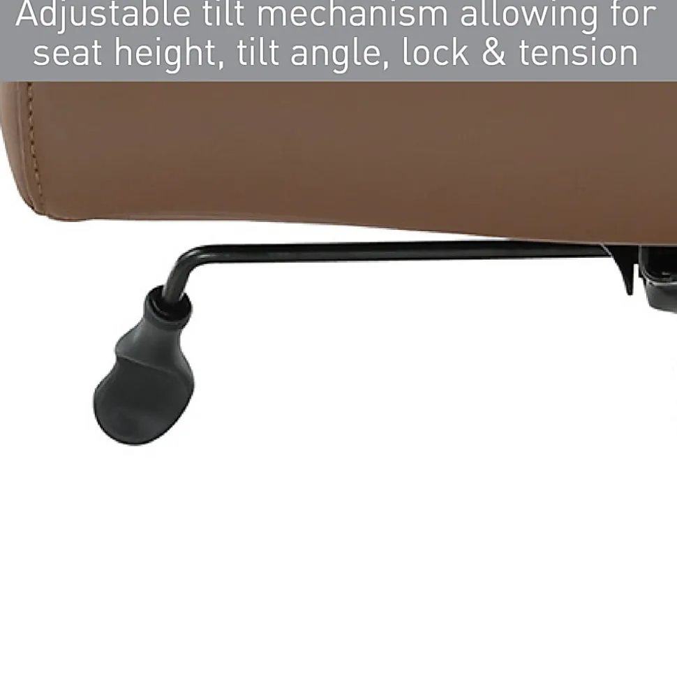 Realspace® Modern Comfort Winsley Bonded Leather Mid-Back Manager Office Chair, Brown/Black, BIFMA Compliant
