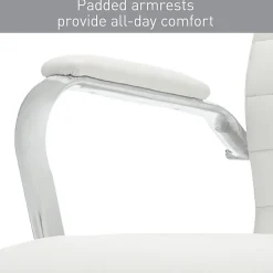 Realspace® Modern Comfort Winsley Bonded Leather Mid-Back Manager Office Chair, White/Silver, BIFMA Compliant