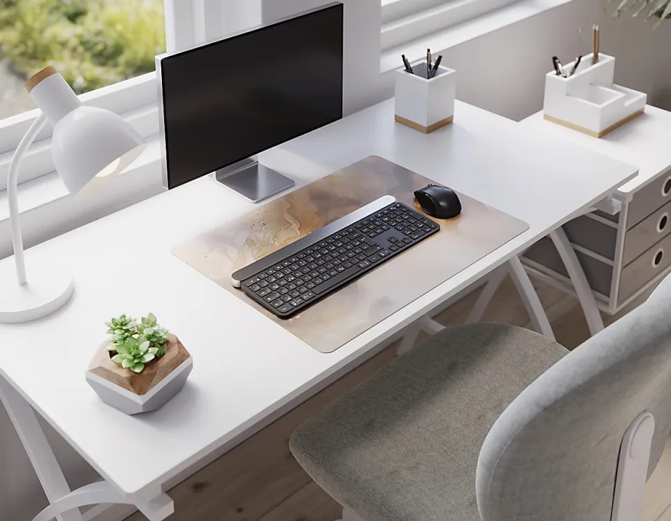 Realspace™ Modern Desk Pad, 14-3/4" x 22-5/8", 30% Recycled, Marble