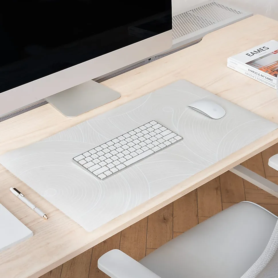 Realspace™ Modern Desk Pad, 14-3/4" x 26", 30% Recycled, Tan Geometric