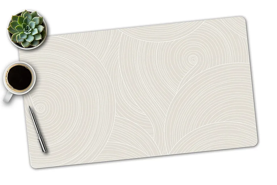 Realspace™ Modern Desk Pad, 14-3/4" x 26", 30% Recycled, Tan Geometric