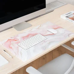Realspace™ Modern Desk Pad, 14-3/4" x 26", 30% Recycled, Pink Multi Swirl