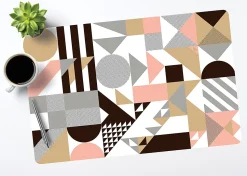 Realspace™ Modern Desk Pad, 14-3/4" x 22-5/8", 30% Recycled, Multicolor Geometric