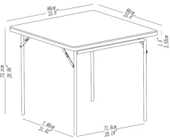 Realspace® Molded Plastic Top Folding Card Table, Black
