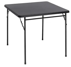 Realspace® Molded Plastic Top Folding Card Table, Black