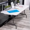 Realspace® Molded Plastic Top Folding Table, 29"H x 72"W x 30"D, Gray Granite