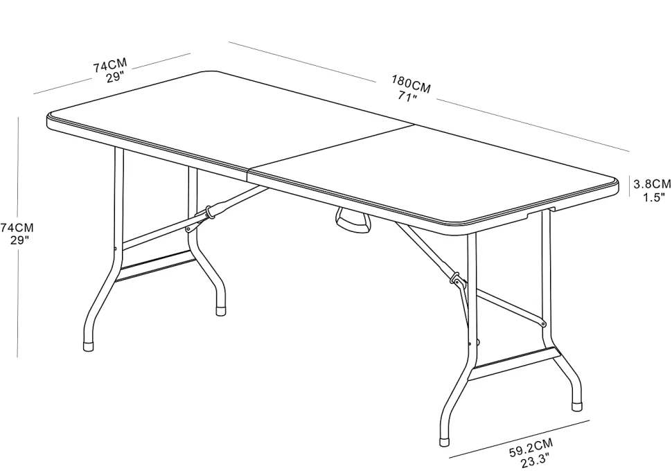 Realspace® Molded Plastic Top Folding Table with Handles, 29"H x 72"W x 29-1/4"D, Platinum/Charcoal