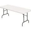 Realspace® Molded Plastic Top Folding Table, 29"H x 60"W x 30"D, Platinum