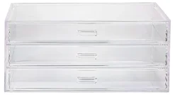Realspace® Opaline Acrylic 3-Drawer Desktop Organizer, 4-5/16"H x 9-5/16"W x 5-3/8"D, Clear/Iridescent
