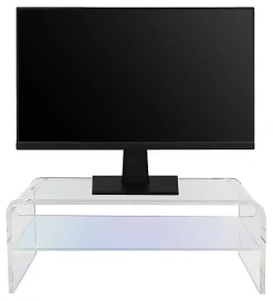 Realspace® Opaline Acrylic Monitor Stand, 7-1/2"H x 15"W x 5-1/2"D, Clear/Iridescent