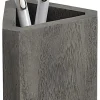Realspace® Orix Wood/Metal Pen Cup, 4-3/4"H x 3-1/4"W x 3-1/4"D, Gray/Nickel