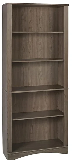 Realspace® Pelingo 72"H 5-Shelf Bookcase, Gray
