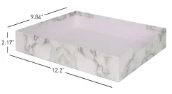 Realspace® 4-Piece Desk Accessory Set, Gray Marble