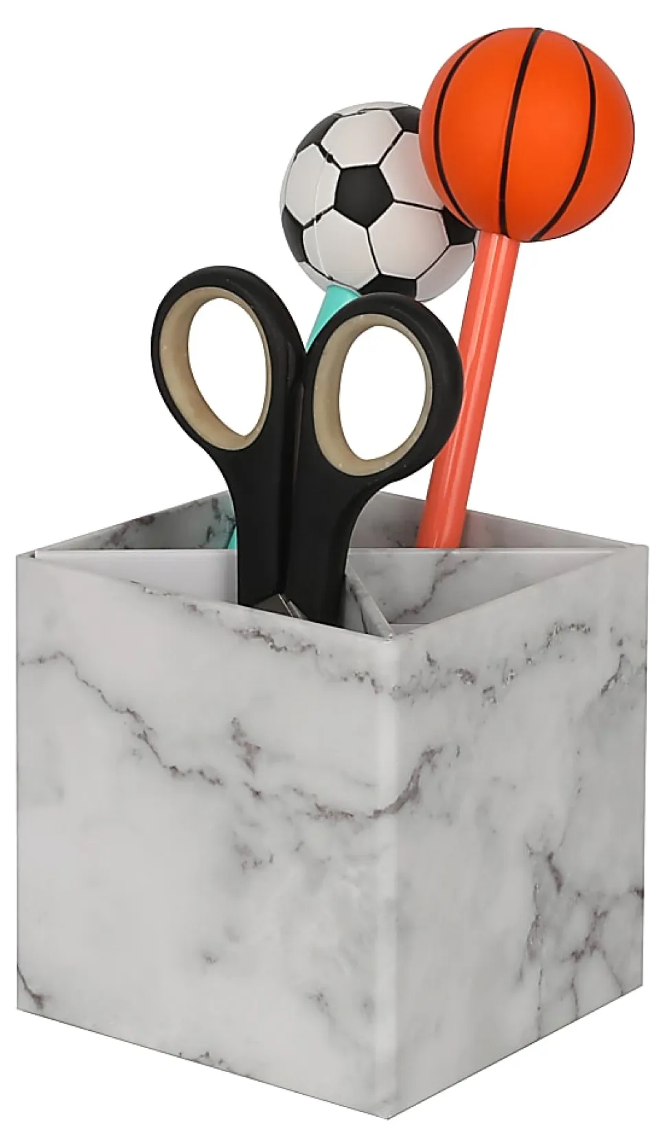 Realspace® 4-Piece Desk Accessory Set, Gray Marble