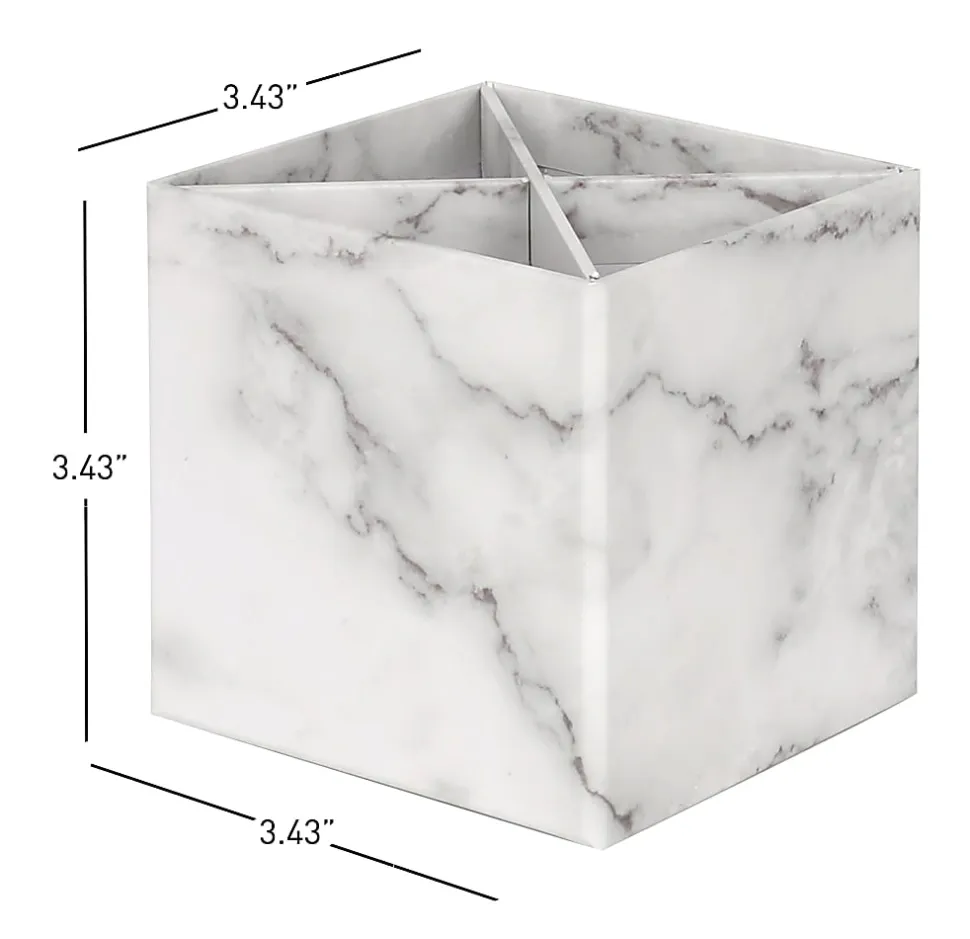 Realspace® 4-Piece Desk Accessory Set, Gray Marble