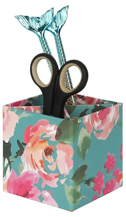 Realspace® 4-Piece Desk Accessory Set, Floral
