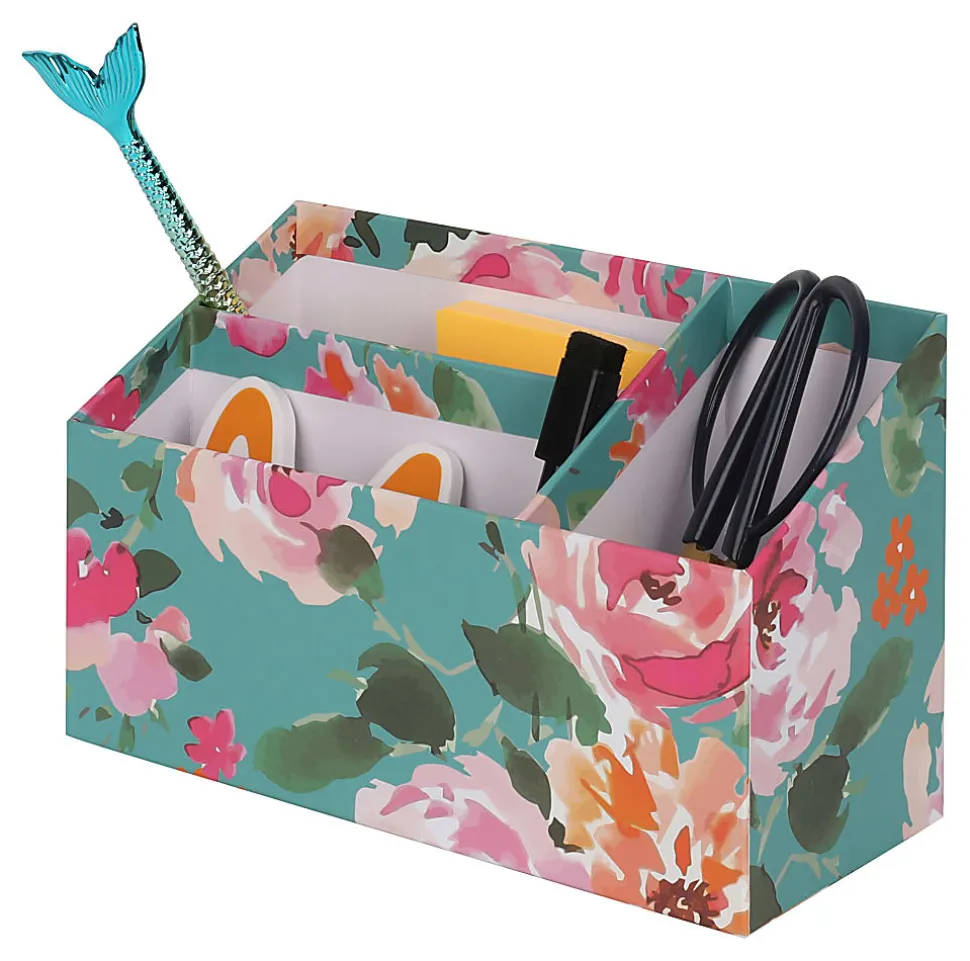 Realspace® 4-Piece Desk Accessory Set, Floral