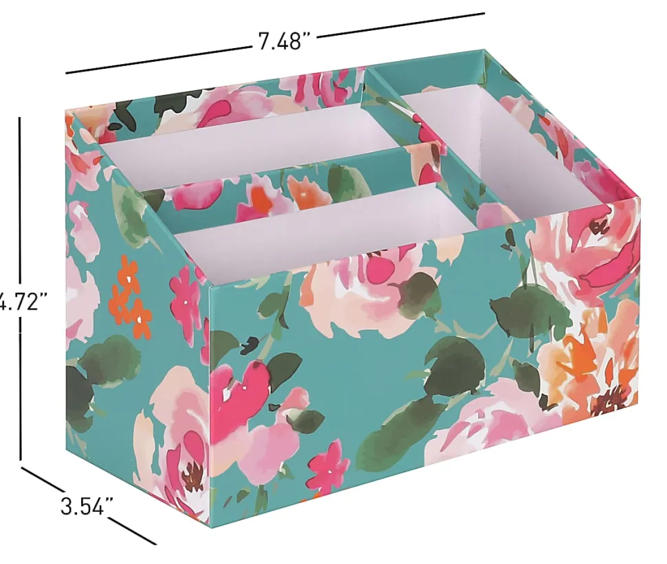 Realspace® 4-Piece Desk Accessory Set, Floral