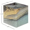 Realspace® 4-Piece Desk Accessory Set, Blue/Gold Marble