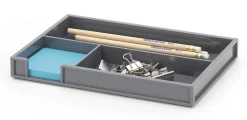 Realspace⢠5-Piece Desk Organizer Set With Antimicrobial Treatment, Gray