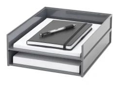 Realspace™ 5-Piece Desk Organizer Set With Antimicrobial Treatment, Gray