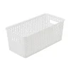 Realspace® Plastic Weave Bookshelf Bin, Small Size, White
