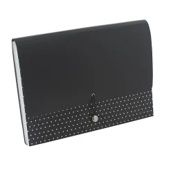 Realspace⢠13-Pocket Expanding File Case, 18" Expansion, Letter Size, Black/White