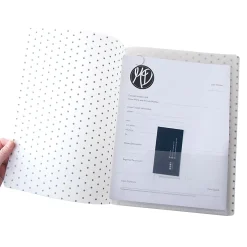 Realspace™ Poly Expanding File Folder, 8-Pocket, Letter Size, 4" Expansion, White/Black Dots