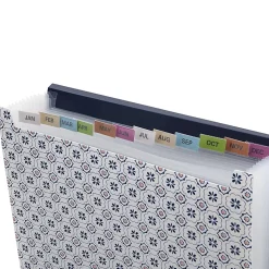 Realspace™ Poly File Folder, 13-Pocket, Letter Size, 9-1/2" Expansion, Navy