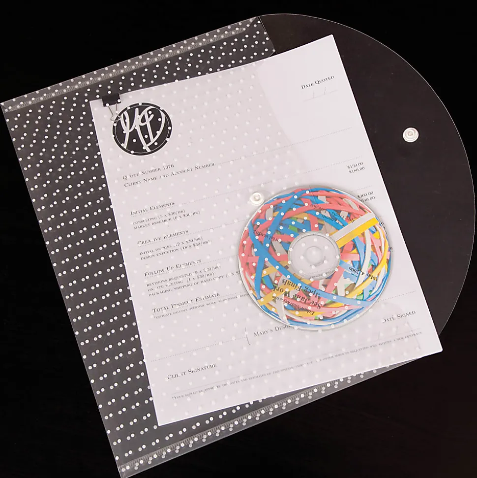 Realspace™ Poly Project Envelope, Letter Size, Clear/White Dots