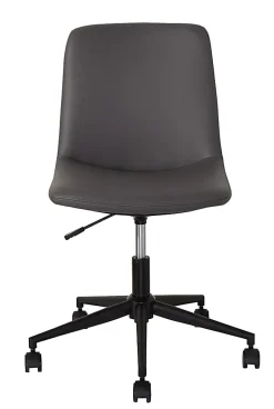 Realspace® Praxley Faux Leather Low-Back Task Office Chair, Dark Gray, BIFMA Compliant