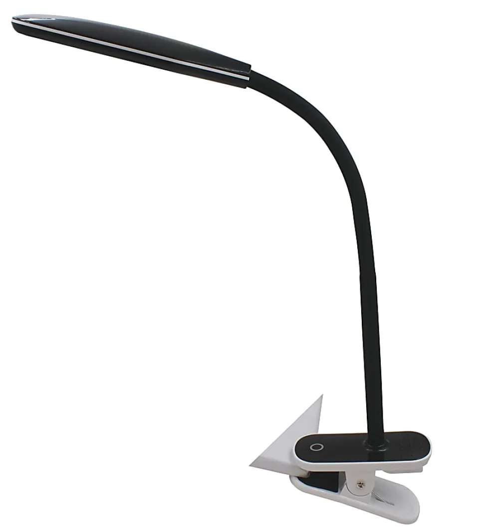 Realspace™ Pressler LED Desk/Clip Combination Lamp with USB Charging Port, 17"H, Black