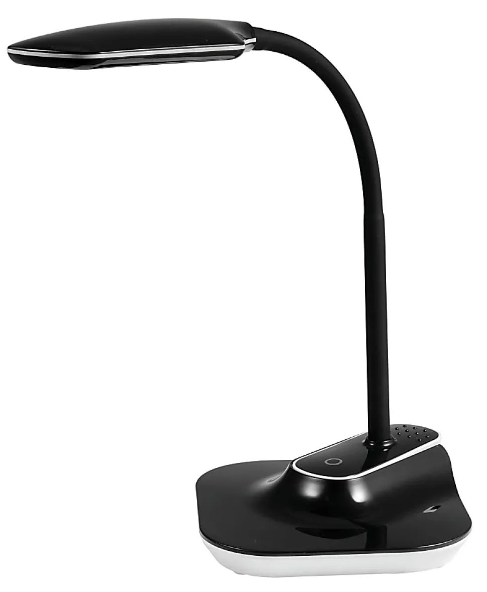 Realspace™ Pressler LED Desk/Clip Combination Lamp with USB Charging Port, 17"H, Black