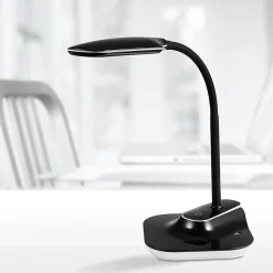 Realspace™ Pressler LED Desk/Clip Combination Lamp with USB Charging Port, 17