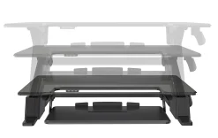 Realspace® P20 Standing Desk Converter With USB And Keyboard Tray, 19-3/10"H x 35-2/5"W x 23-1/5"D, Black