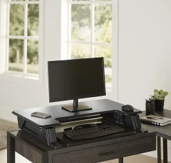 Realspace® P20 Standing Desk Converter With USB And Keyboard Tray, 19-3/10