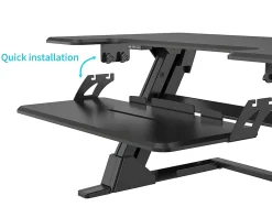 Realspace® P20 Standing Desk Converter With USB And Keyboard Tray, 19-3/10