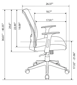 Realspace® Radley Mesh/Fabric Mid-Back Task Office Chair, Rich Blue, BIFMA Compliant