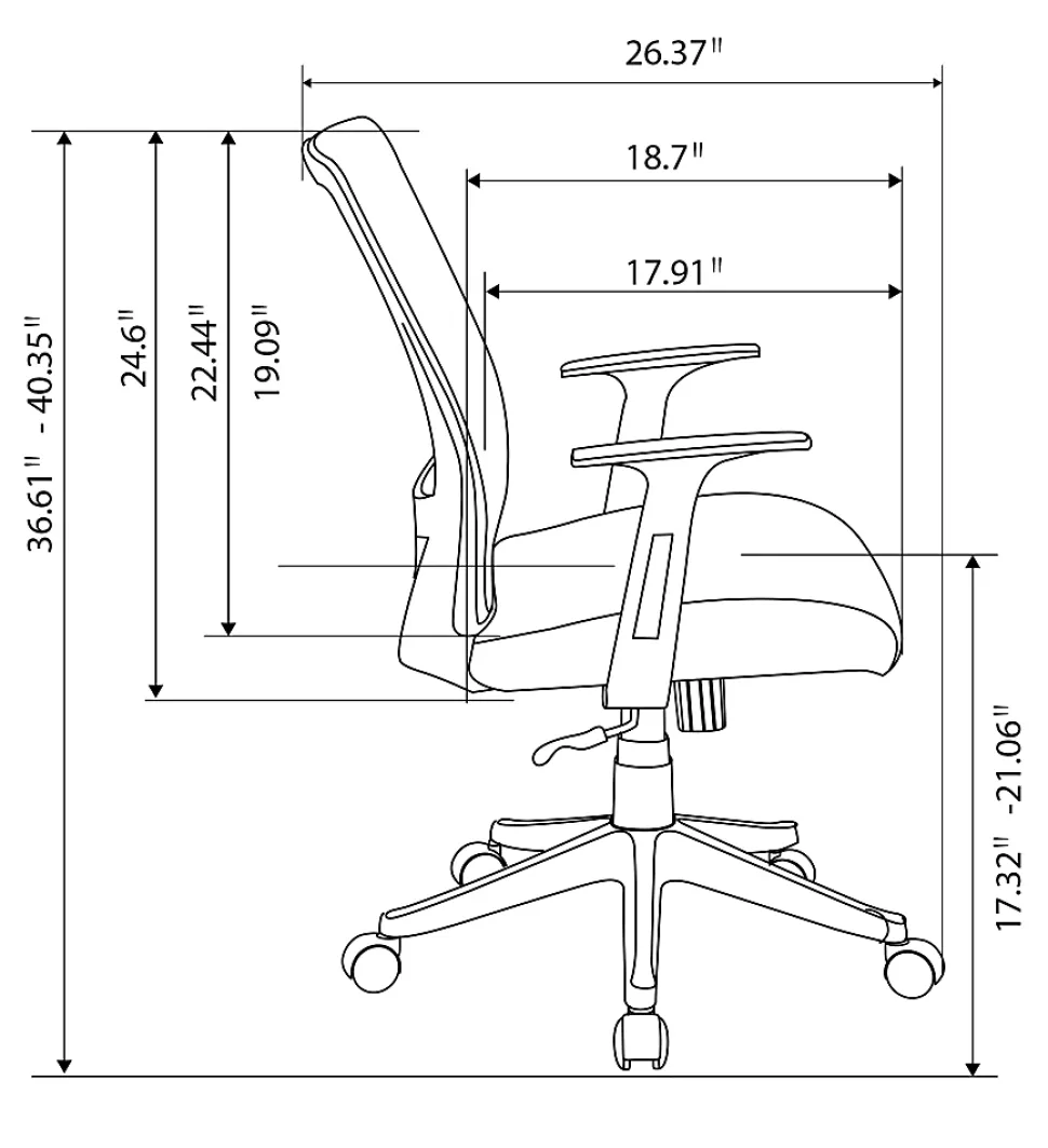 Realspace® Radley Mesh/Fabric Mid-Back Task Office Chair, Rich Blue, BIFMA Compliant