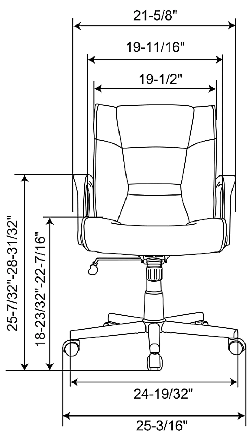 Realspace® Rezzi Vegan Leather Mid-Back Manager Office Chair, Black