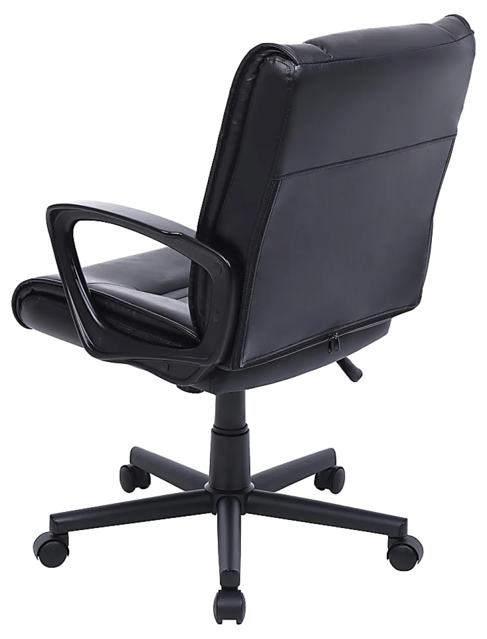 Realspace® Rezzi Vegan Leather Mid-Back Manager Office Chair, Black