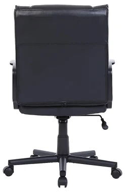 Realspace® Rezzi Vegan Leather Mid-Back Manager Office Chair, Black